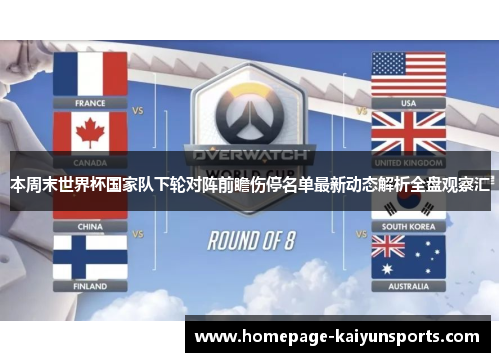 本周末世界杯国家队下轮对阵前瞻伤停名单最新动态解析全盘观察汇 本周末世界杯国家队下轮对阵前瞻伤停名单最新动态解析全盘观察汇